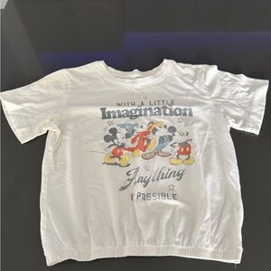 Disney White Tee with Mickey and Friends Graphic